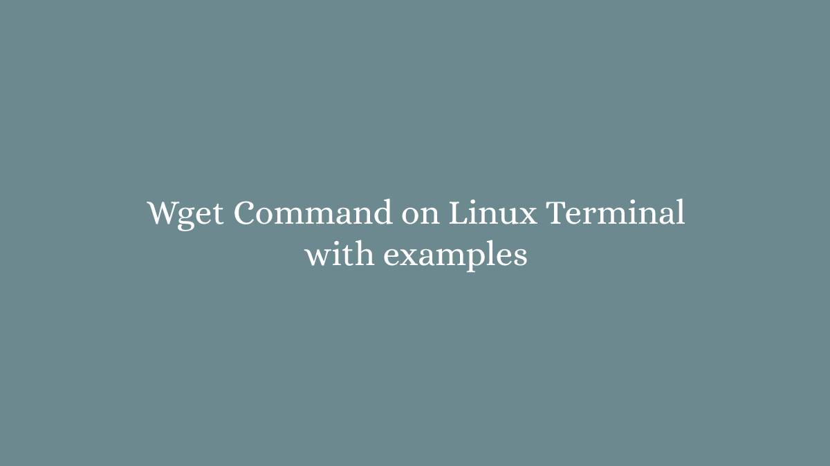 Wget Command on Linux Terminal with examples