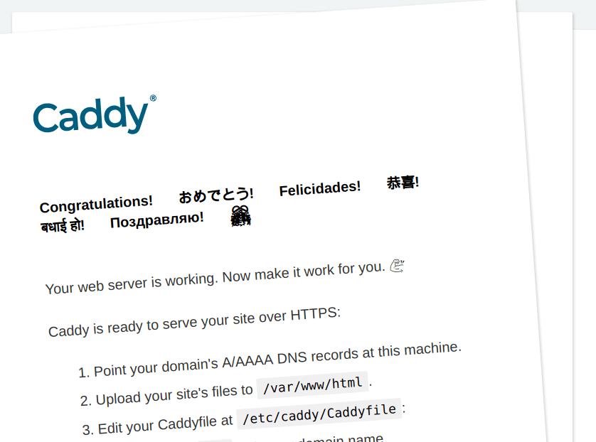Caddy-Web-Server-default-page