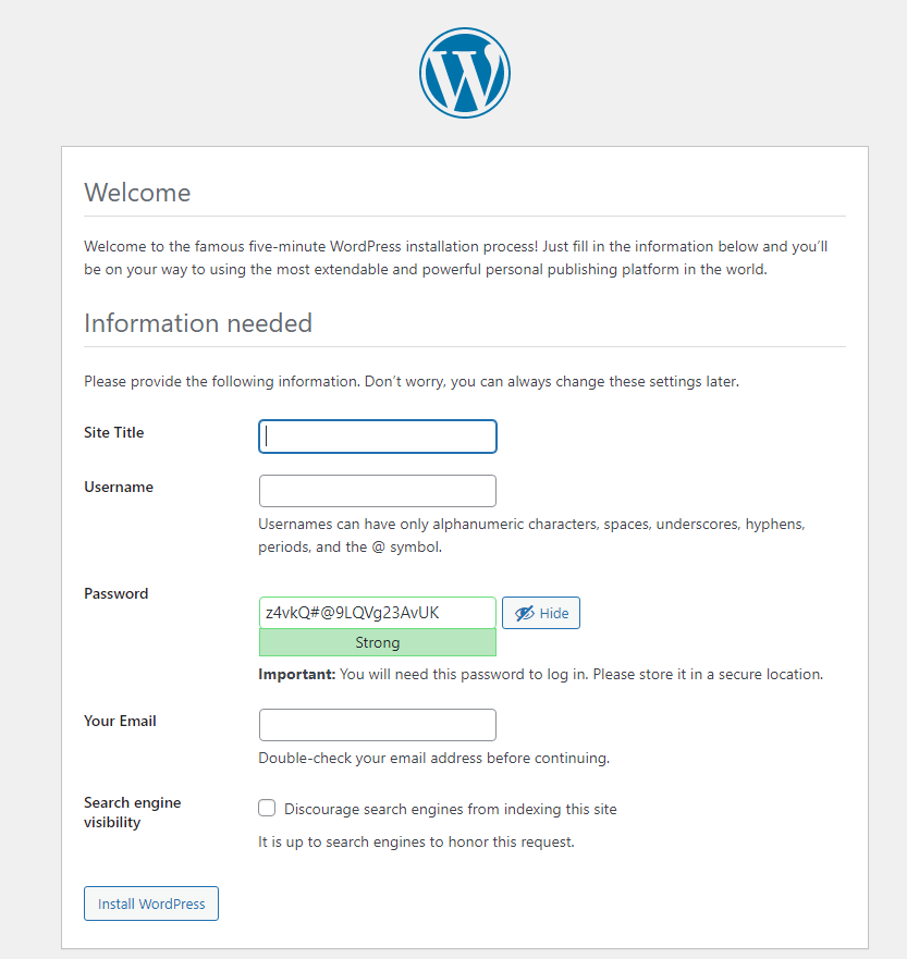 Install WordPress on Windows 10 WSL-setup-wordpress-site