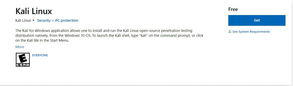 download-kali-linux-install Kali Linux on Windows 10 WSL