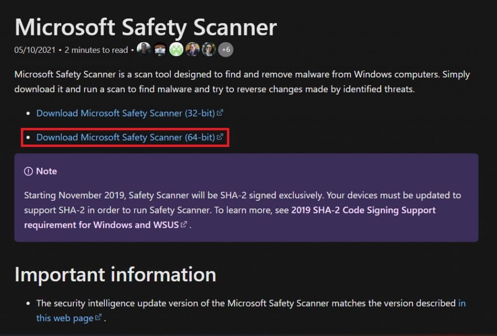 Microsoft Safety Scanner 1.401.771 instal the new version for apple