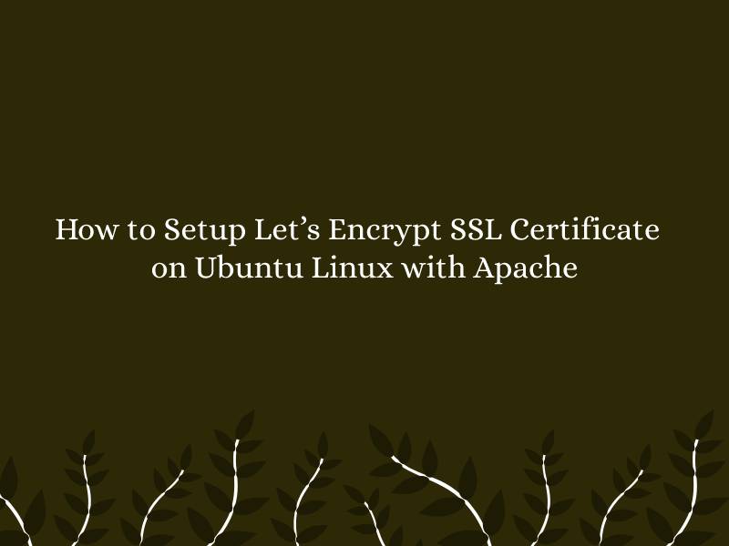 How to Setup Let’s Encrypt SSL Certificate on Ubuntu Linux with Apache