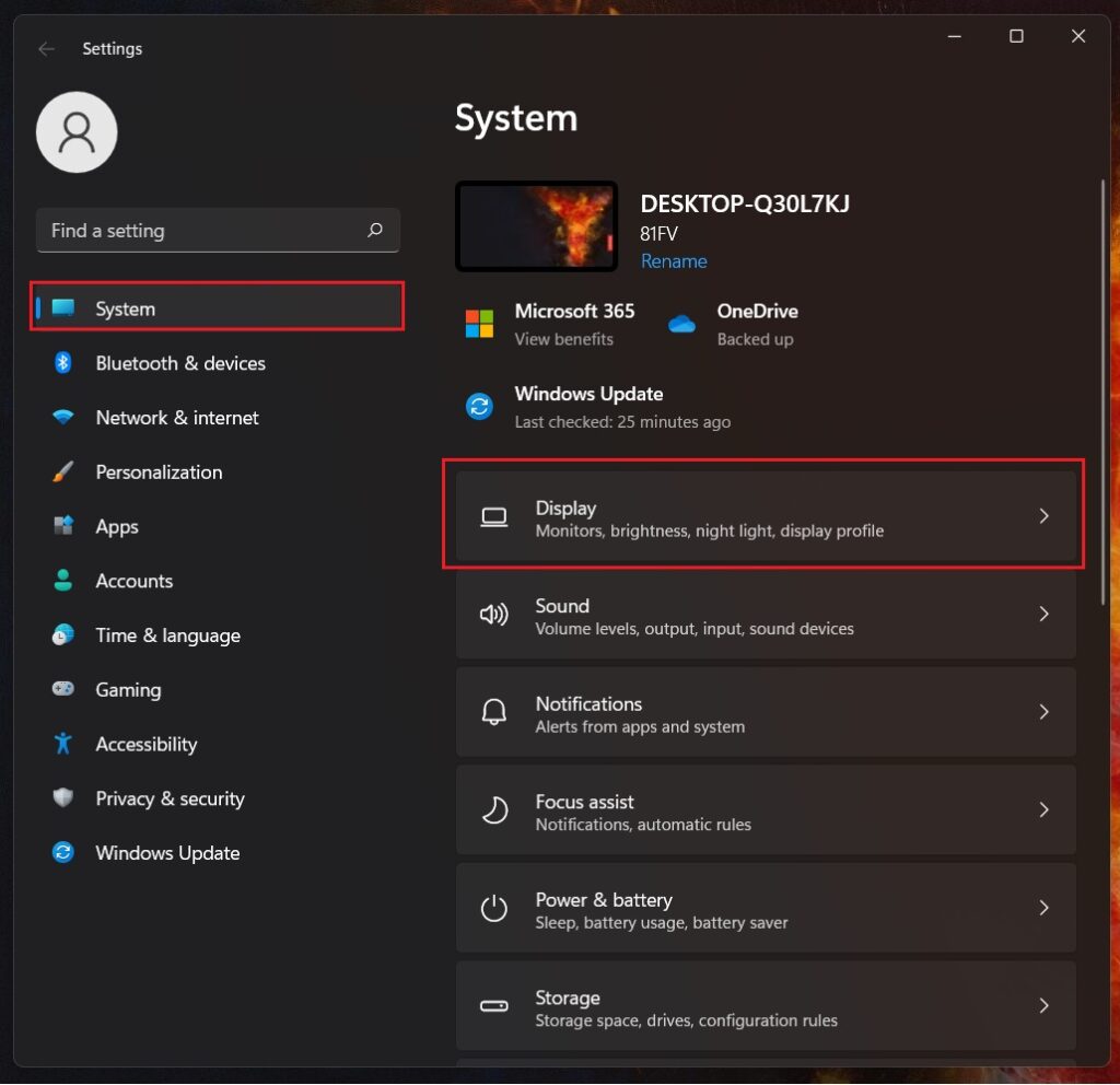 How to Enable Auto HDR in Windows 11-Display-setting