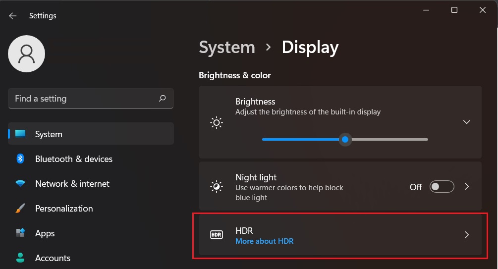How to Turn On or Off HDR Video Streaming in Windows 11-Select-HDR