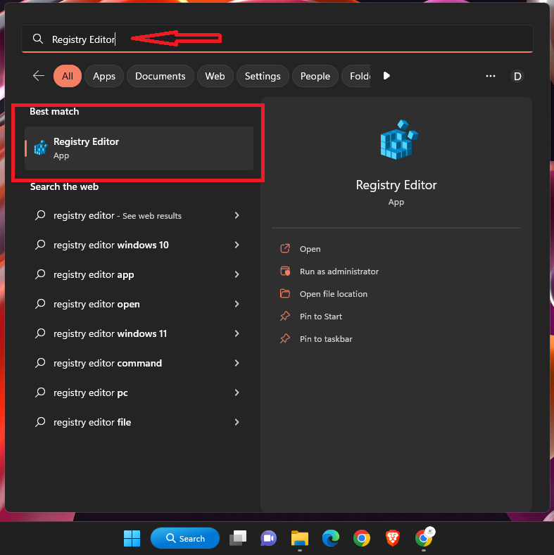 How to Open the Windows Registry in Windows-11
